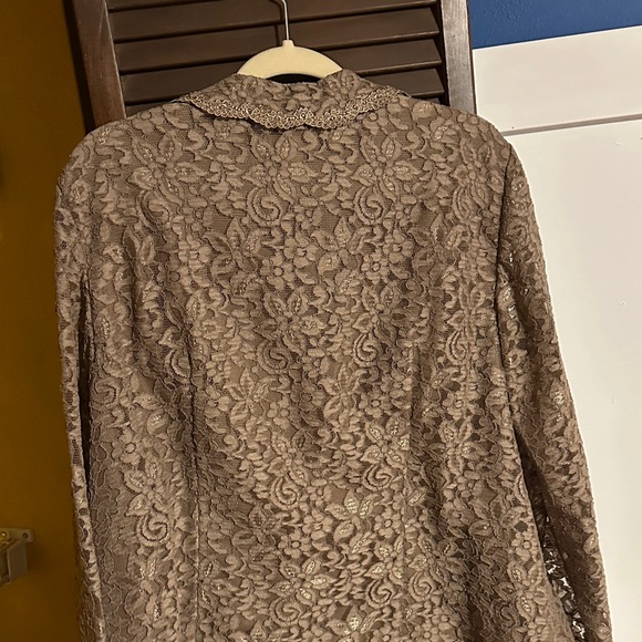 Talbots Women's Lace Blazer in Brown - Picture 7 of 8